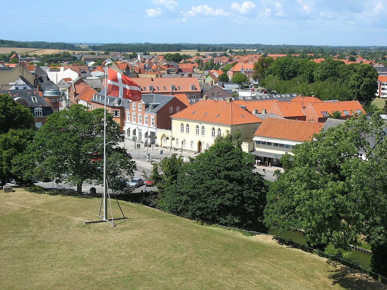 Udsigt over Vordingborg på Sydsjælland.